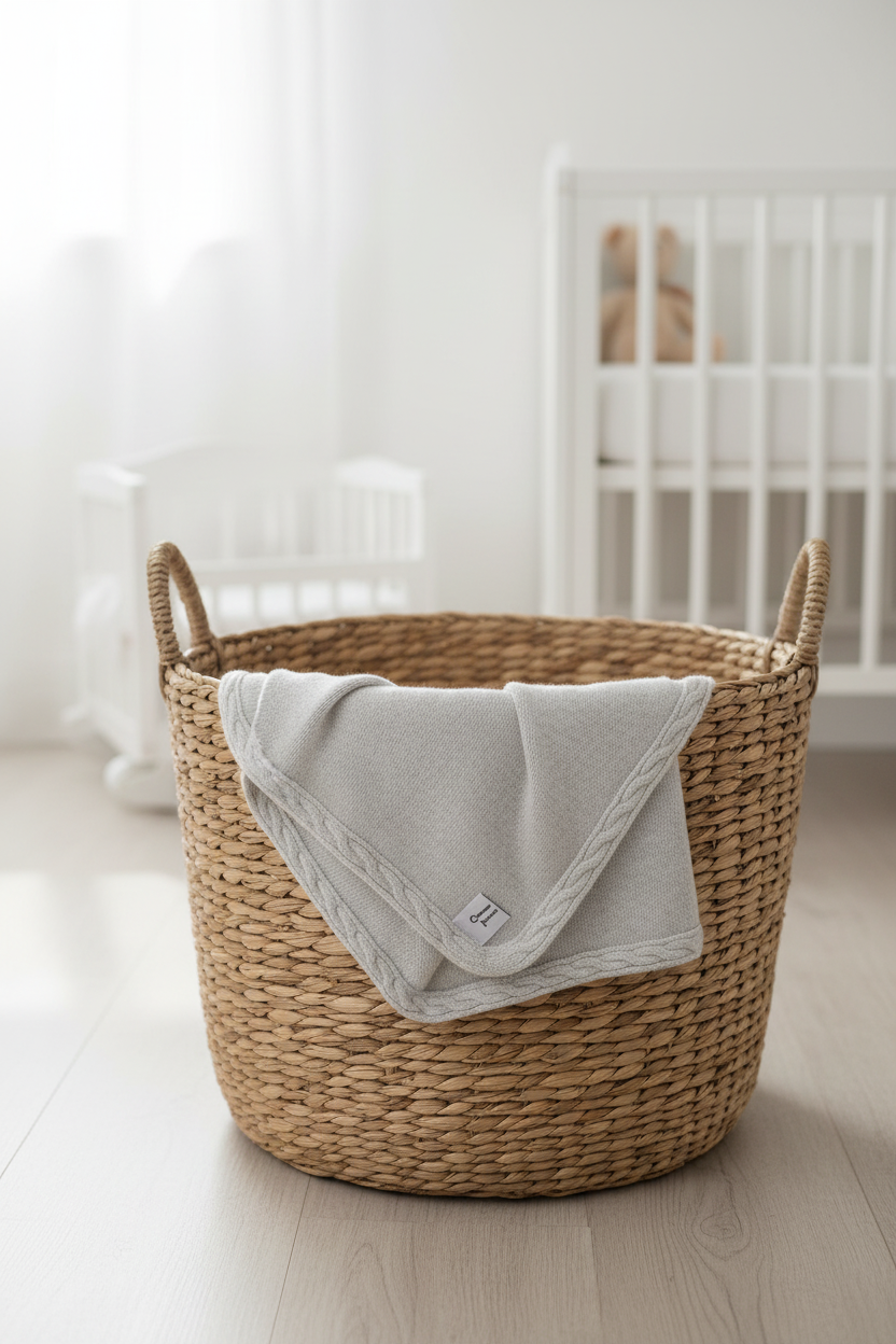 Babydecke im Korb