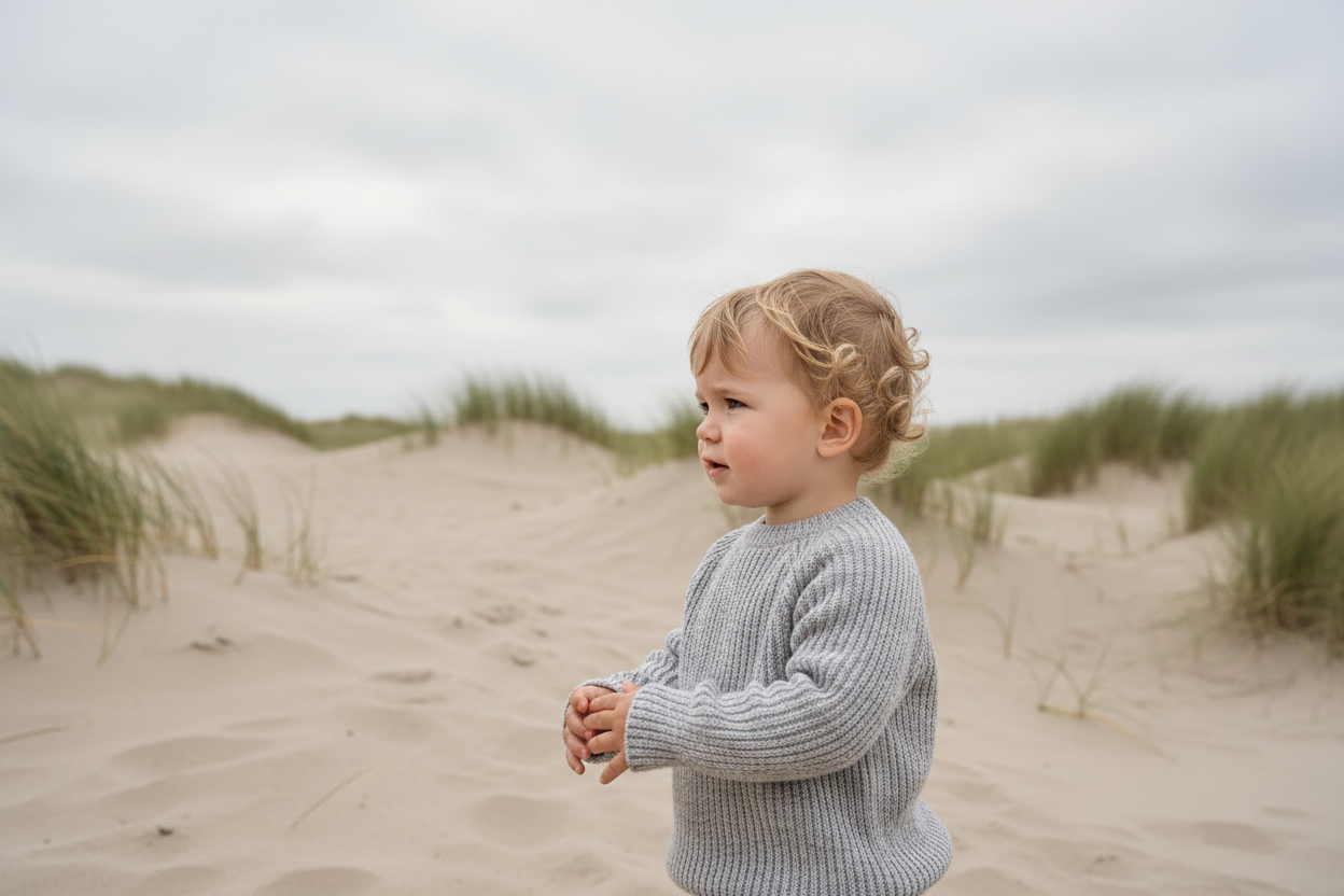 Babysweater Hellgrau meliert Lifestyle - Junge