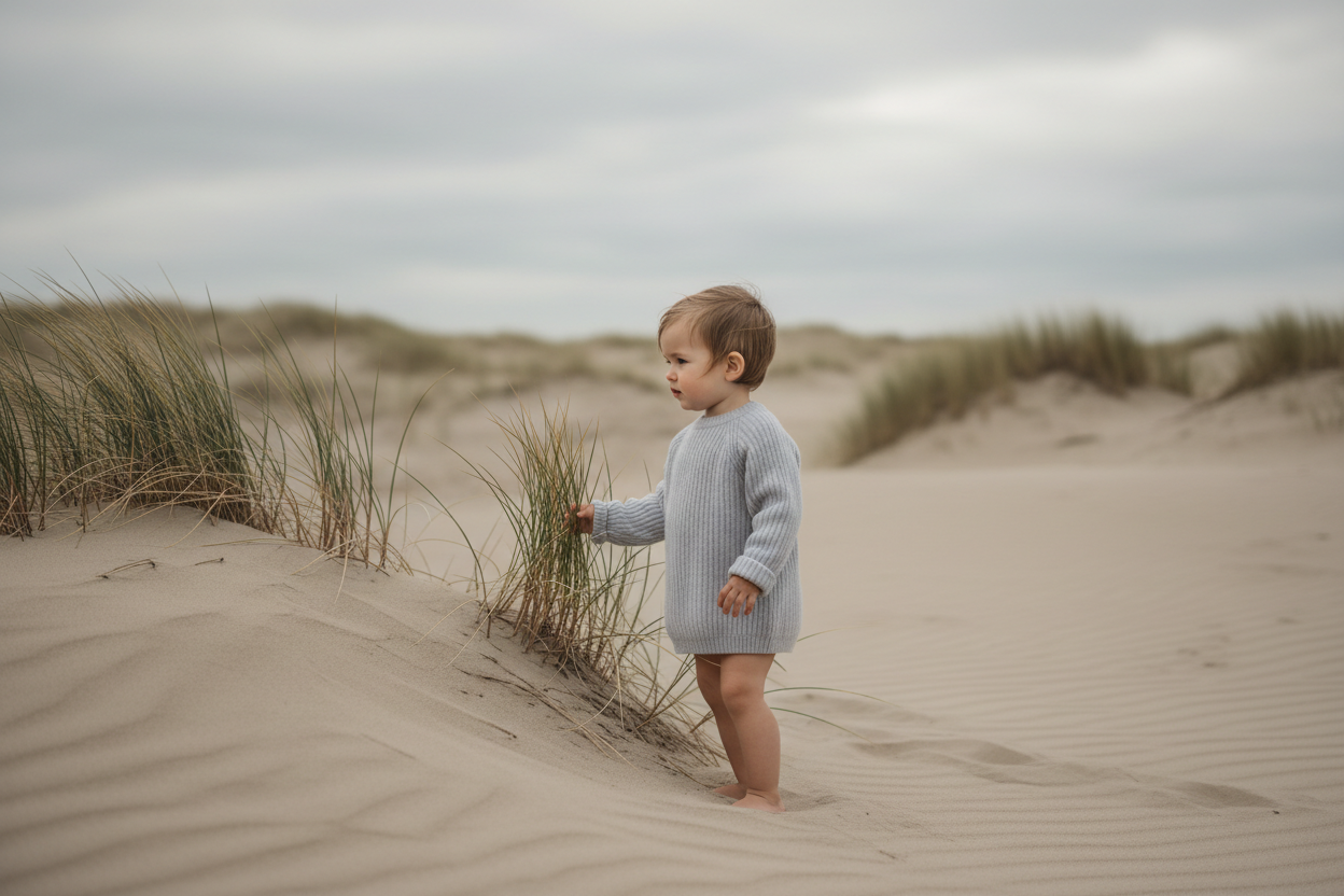Babysweater Pastellgrau Lifestyle